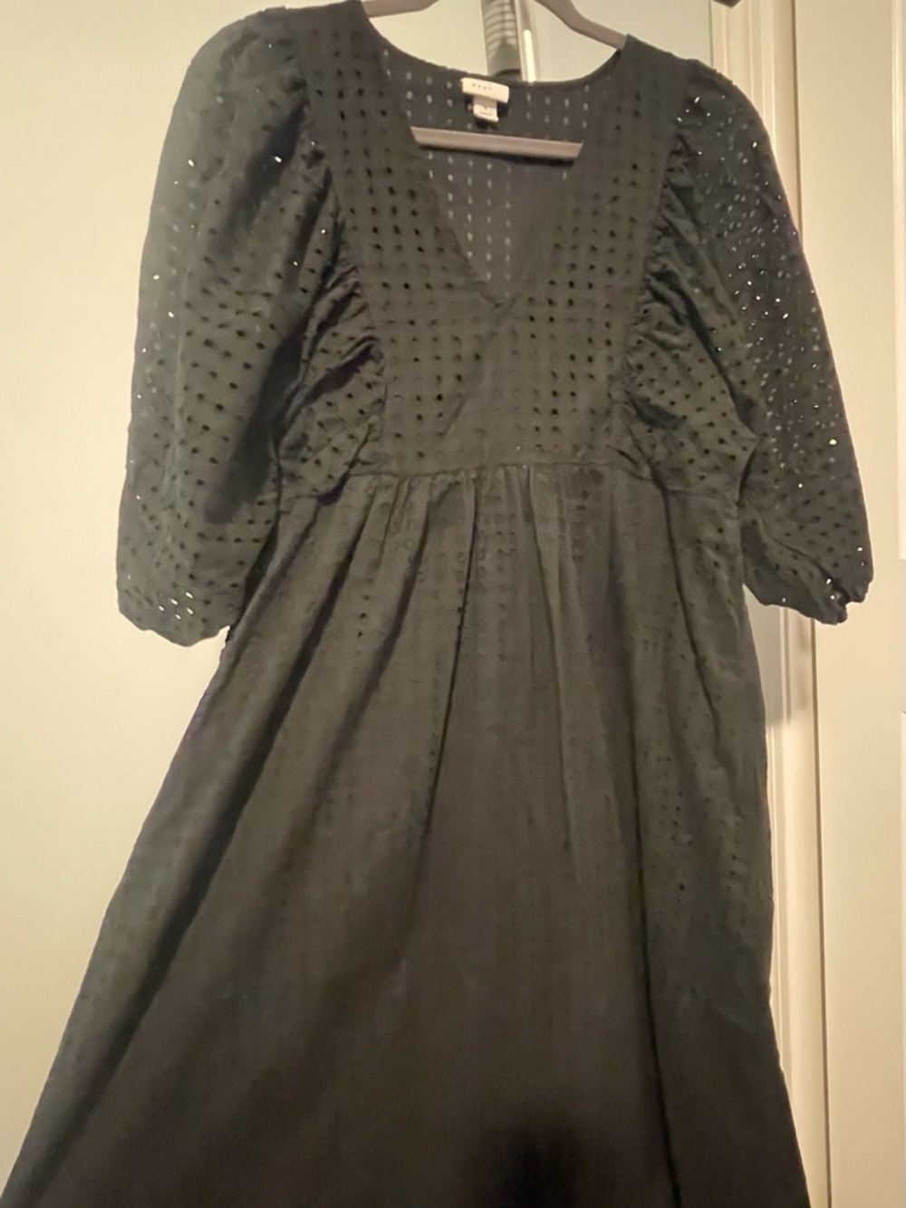 Black Eyelet Maxi Dress